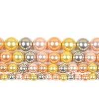 AB цветные стеклянные бусы, Shell Pearl, Круглая, DIY & разный размер для выбора, разноцветный, продается Strand