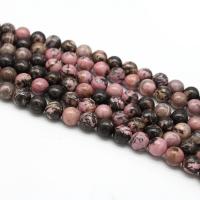 Rhodonit Perlen, rund, poliert, DIY & verschiedene Größen vorhanden, gemischte Farben, Länge:38 cm, verkauft von Strang