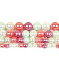 Perles de coquillage de couleur AB, coquille, Rond, poli, DIY & normes différentes pour le choix, couleurs mélangées, Vendu par brin