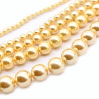 Pearl Shell Perle, rund, poliert, DIY & verschiedene Größen vorhanden & facettierte, keine, verkauft von Strang