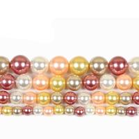 Perles de coquillage de couleur AB, Nacre perles, Rond, poli, DIY & normes différentes pour le choix, couleurs mélangées, Vendu par brin