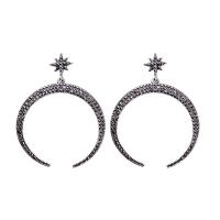 Zinc Alloy Rhinestone Drop Earring, fashion jewelry & with rhinestone, silver color 