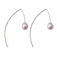 Zinc Alloy Drop Earring, with Plastic Pearl, plated, fashion jewelry, gold 