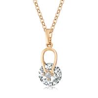 Brass Cubic Zirconia Necklace, gold color plated, micro pave cubic zirconia & for woman Inch 