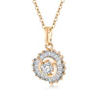 Cubic Zircon Micro Pave Brass Necklace, gold color plated, micro pave cubic zirconia & for woman .5 Inch 