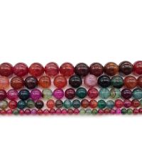 Perles agates, Tourmaline Couleur Agate, Rond, DIY & normes différentes pour le choix, couleurs mélangées, Vendu par brin