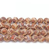 Antike Achat Perlen, Antiker Achat, rund, DIY, kaffeefarbene Camouflage, 10mm/piece [about 38 pieces], verkauft von Strang