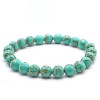 Turquoise Bracelets, Round, Unisex green 