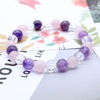 Quartz Bracelets, Crystal, Round, Unisex, multi-colored, 8mm x18cm 