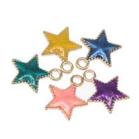 Zinc Alloy Enamel Pendants, with enamel, Star, plated & DIY 15*17*3mm Approx 2mm 