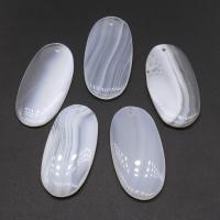 Lace Agate Pendants, White Agate, Ellipse, polished, DIY, white, 42*21*4mm 