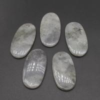Labradorite Pendants, Ellipse, polished, DIY, grey, 42*21*4mm 