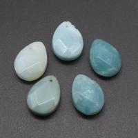 Joyas de piedras preciosas colgante, Aguamarina, Gota, pulido, Bricolaje, azul, 18*13*7mm, agujero:aproximado 1mm, Vendido por UD