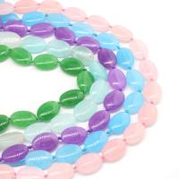 Gefärbte Jade Perlen, Ellipse, poliert, DIY & verschiedene Größen vorhanden, keine, Länge:38 cm, verkauft von Strang