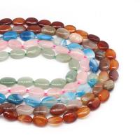 Mixed Gemstone Beads, Flat Oval, polished, DIY cm 