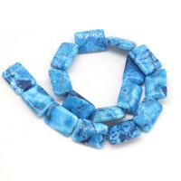Perles agates, Agate, rectangle, poli, DIY, bleu, 25*18*6mm, Vendu par brin