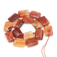 Natural Red Agate Beads, Rectangle, polished, DIY, reddish-brown, 25*18*6mm cm 