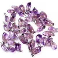 Amethyst Pendant, irregular, DIY, purple, 10x25- 