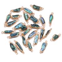 Perlas cultivadas de agua dulce Conector, con metal, Irregular, chapado en color dorado, Bricolaje & 1/1 aro, 7x20-7x25mm, Vendido por UD