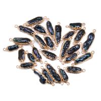 Perlas cultivadas de agua dulce Conector, con metal, Irregular, chapado en color dorado, Bricolaje & 1/1 aro, 6x20-7x30mm, Vendido por UD