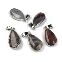 Lace Agate Pendants, with Brass, silver color plated, DIY, white 