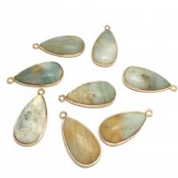 Amazonite Pendants, ​Amazonite​, with Brass, gold color plated, DIY 