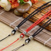 Collar de cuerda, Hilo de Taiwán, con aleación de zinc, Ajustable, más colores para la opción, 3mm, longitud:aproximado 23.62 Inch, Vendido por Sarta