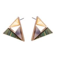 Acrylic Stud Earring, Plank, Triangle, fashion jewelry, multi-colored 
