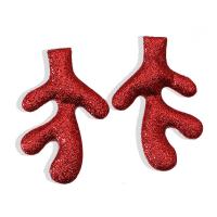Boucles d'oreilles de Noël, alliage de zinc, avec tissu, pour femme, rouge Vendu par paire