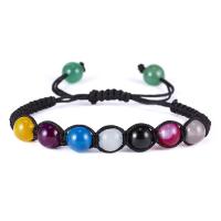 Gemstone Bracelets, Natural Stone, with PU Leather, kumihimo & for woman 8mm .8 Inch 