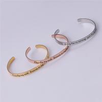 Stainless Steel Cuff Bangle, plated, for woman 6mm, Inner Approx 64mm 