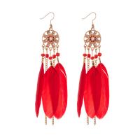 Dream Catcher Earring, Zinc Alloy, with Feather, vintage & fashion jewelry 8cm 