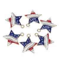 Zinc Alloy Enamel Pendants, with enamel, Star, plated & DIY, mixed colors, 23*19*3mm Approx 3mm 