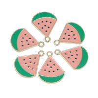 Zinc Alloy Enamel Pendants, with enamel, Watermelon, plated, DIY, pink, 24*22*1mm Approx 2mm 
