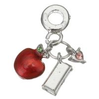 Zinc Alloy European Pendants, Apple, plated, DIY, red  Approx 5mm 