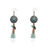 Fashion Tassel Earring, Zinc Alloy, antique copper color plated, vintage & Bohemian style & for woman 