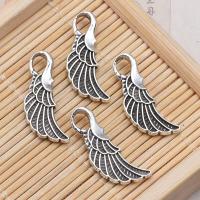 Zinc Alloy Jewelry Pendants, Angel Wing, antique silver color plated, vintage 