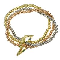 Cubic Zirconia Micro Pave Brass Bracelet, plated, micro pave cubic zirconia & for woman & multi-strand, mixed colors 4mm Approx 6 Inch 