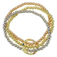 Cubic Zirconia Micro Pave Brass Bracelet, plated, micro pave cubic zirconia & for woman & multi-strand 4mm Approx 6 Inch 