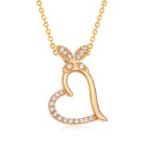Cubic Zircon Micro Pave Brass Necklace, gold color plated, micro pave cubic zirconia & for woman, 12mm .5 Inch 