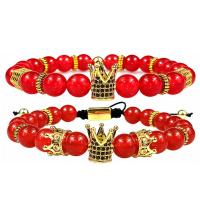 Bracelets Agate en rouge, agate rouge, avec laiton, bijoux de mode & unisexe, plus de couleurs à choisir, 17-25CM, Vendu par brin