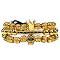 Brass Bracelets, with Stainless Steel, three pieces & fashion jewelry & Unisex 18-25CM 