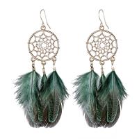 Dream Catcher Earring, Zinc Alloy, with Feather, vintage & fashion jewelry 10.5CM 