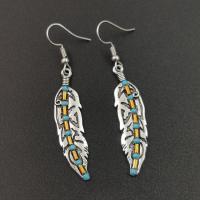 Turquoise Zinc Alloy Earring, with turquoise, fashion jewelry, silver color [