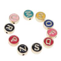 Enamel Zinc Alloy Beads, with enamel, Round, plated & DIY 8*8*3mm Approx 1mm 