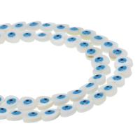 Fashion Evil Eye Beads, Shell, Heart, DIY, blue, 10*10*4mm 