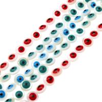 Fashion Evil Eye Beads, Shell, Round & DIY 8*8*4mm 