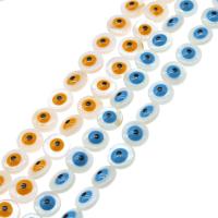 Злой глаз шарики моды, Ракушка, Круглая, другой цвет и узор для выбора & DIY, Много цветов для выбора, 9*9*4mm, продается Strand