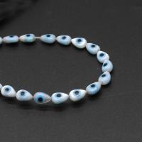 Fashion Evil Eye Beads, Shell, Teardrop, DIY, blue, 4*6*2mm 