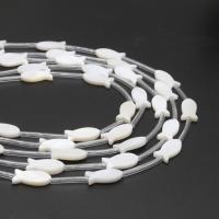 Natural White Shell Beads, Fish, DIY, white, 8*17*3mm 